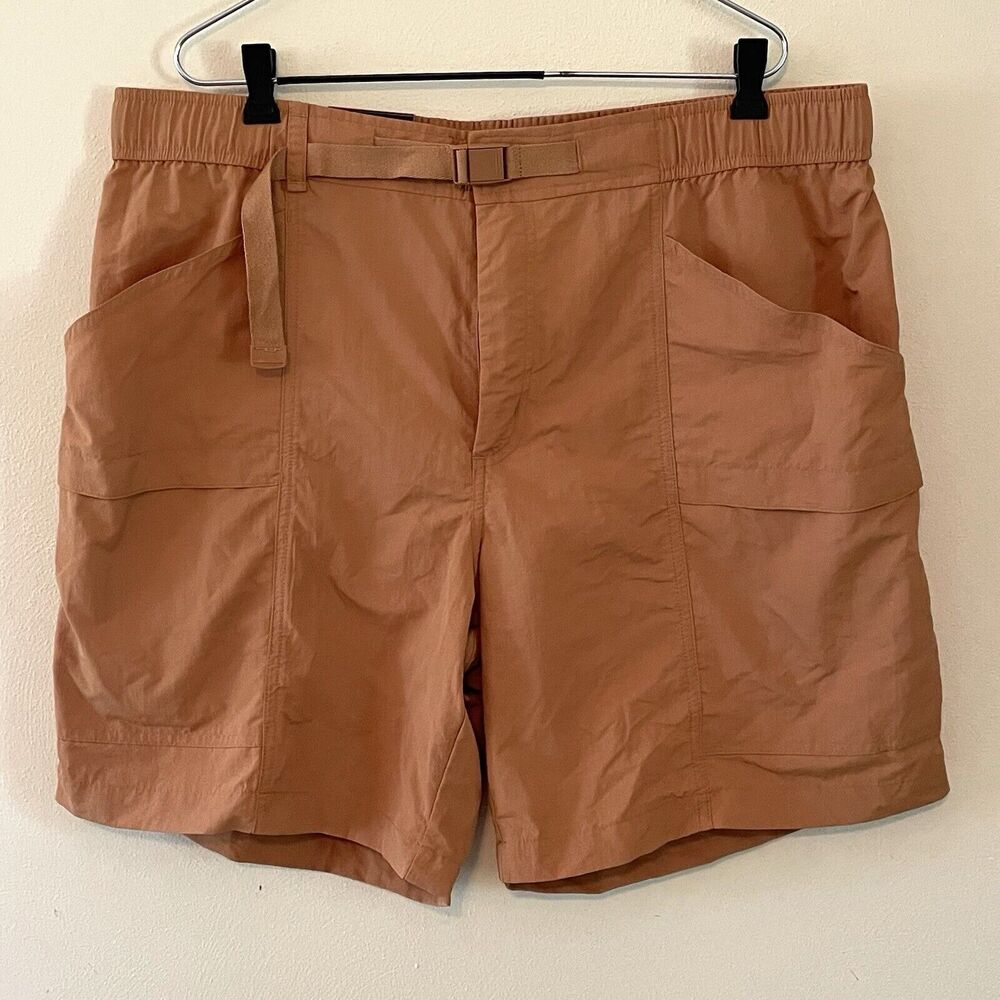 NWT Eddie Bauer Shorts Men's Size XL Brown Pull On Ripstop Tech Moisture Wicking